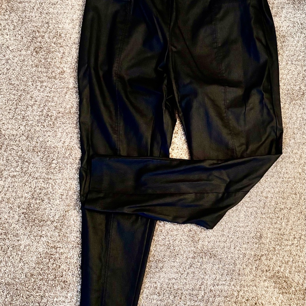 Cato Women’s 18W Trendy Black Faux Leather Trousers